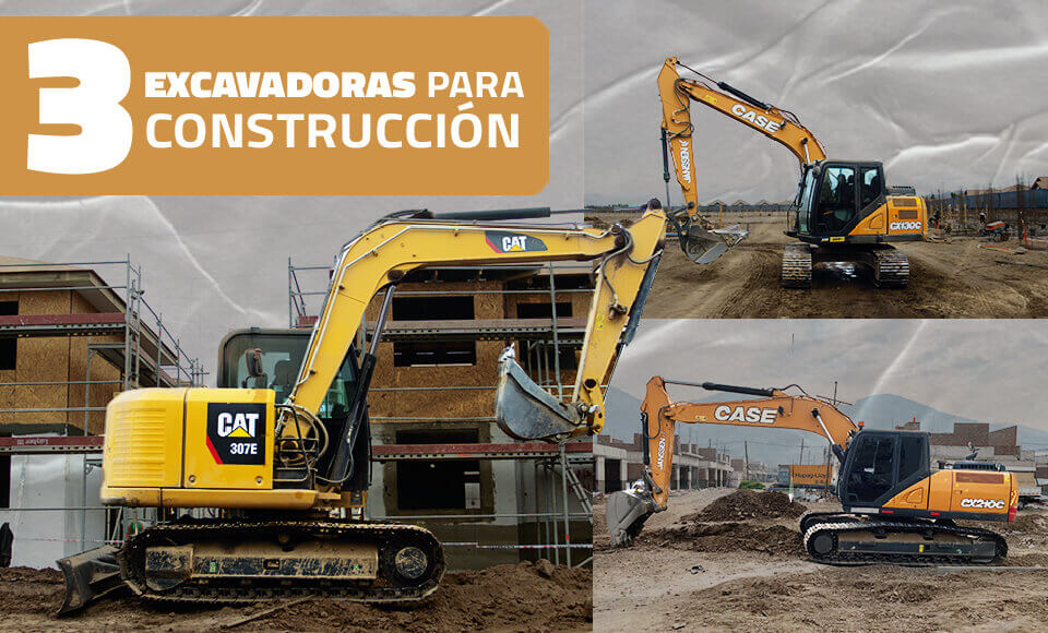 Te presentamos 3 excavadoras clave disponibles en Maquinaria Carrán